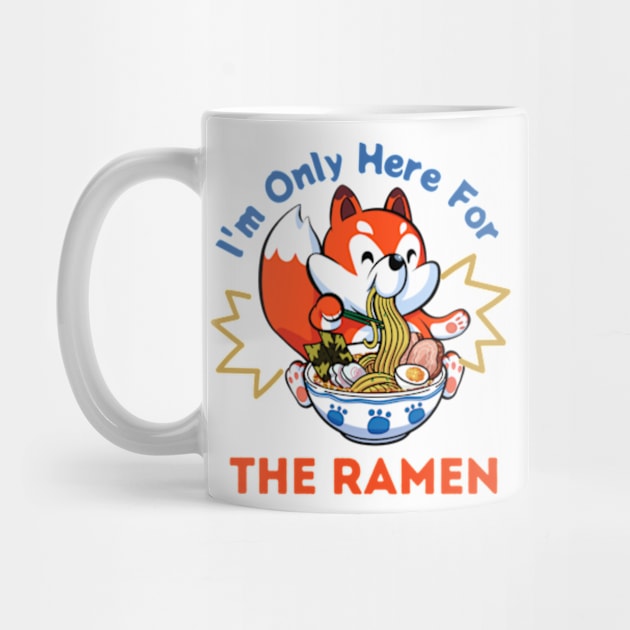 Im only here for the Ramen, kawaii red fox eating ramen by AM95